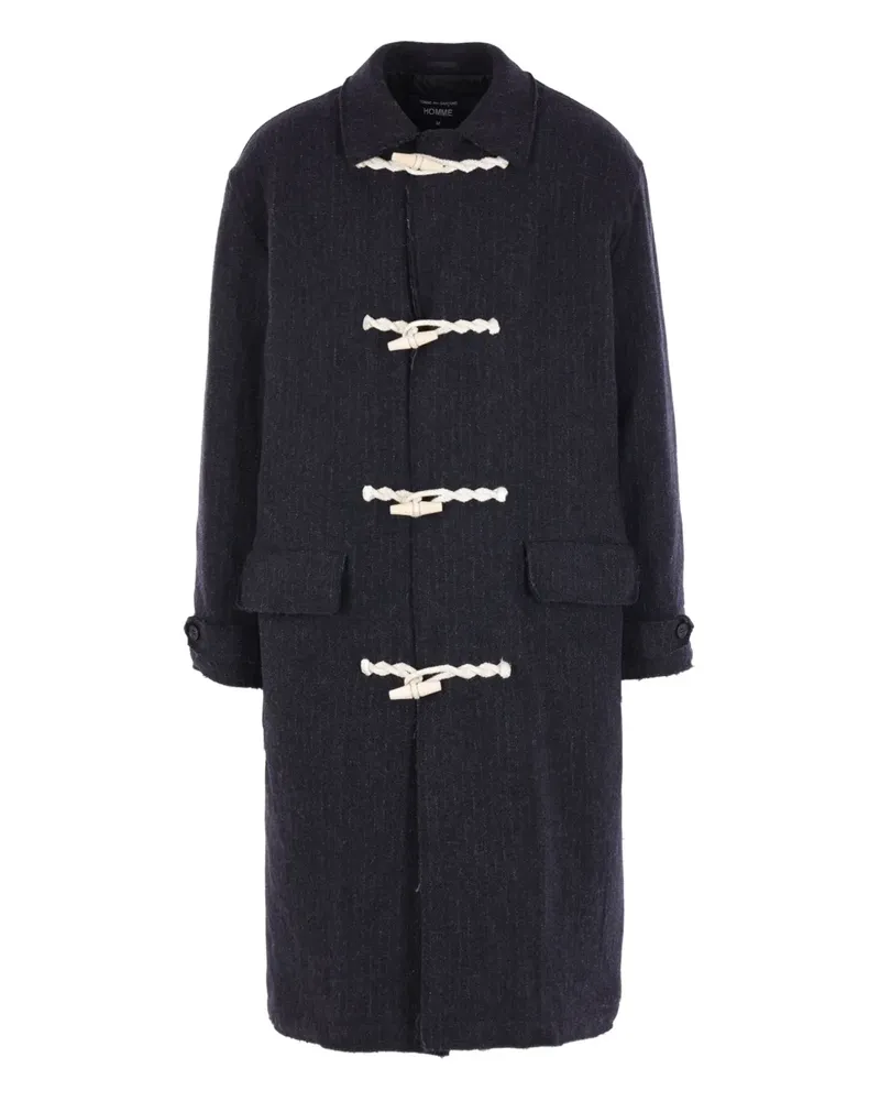 Comme des Garçons pinstripe toggle coat - Blau Blau