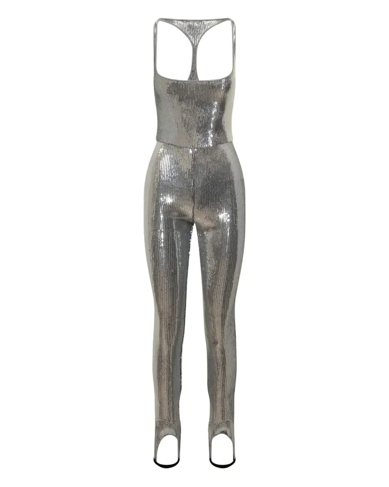 Dsquared2 stirrup-detail full-sequin jumpsuit - Silber Silber