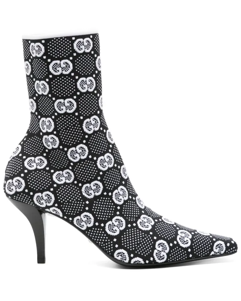 Gucci Gestrickte Stiefel mit GG 75mm - Schwarz Schwarz