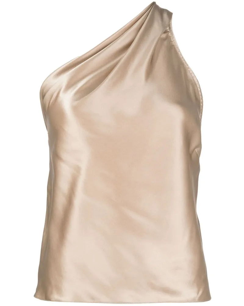 mason by michelle mason Asymmetrisches Neckholder-Top aus Seide Gold