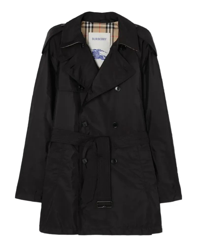Burberry Mittellanger Leadenham Trenchcoat aus Nylon - Schwarz Schwarz