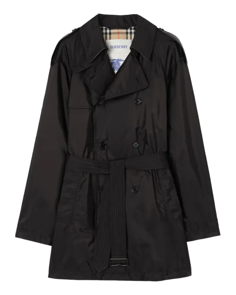Burberry Mittellanger Leadenham Trenchcoat aus Nylon - Schwarz Schwarz