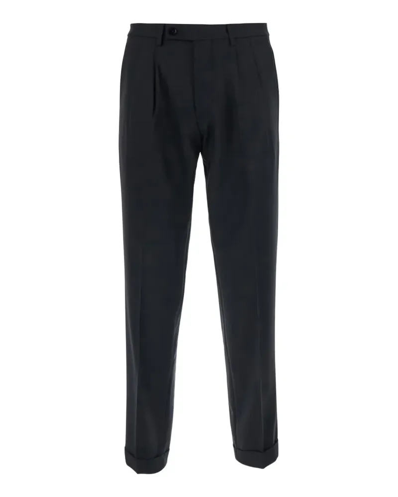 MICHAEL COAL Bundfaltenhose mit Umschlag - Schwarz Schwarz
