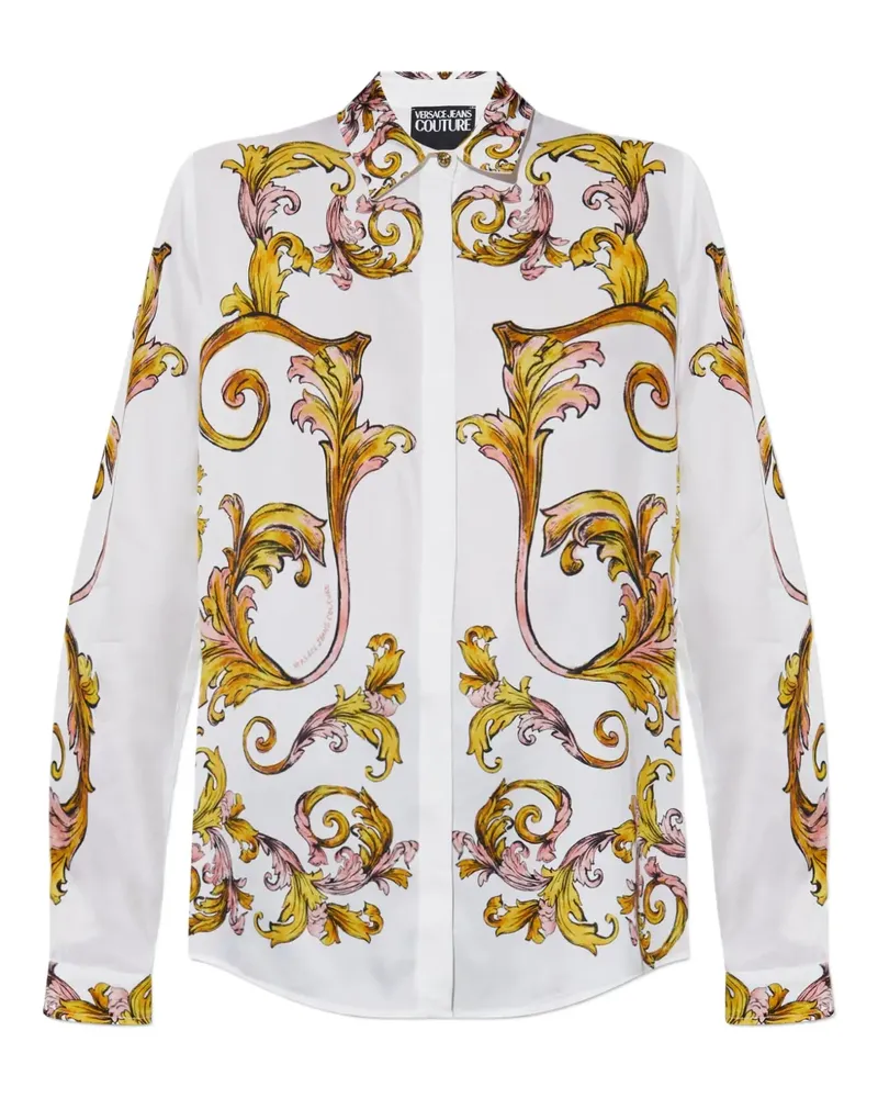 Versace Jeans Outline Hemd mit Barocco-Print - Weiß Weiß
