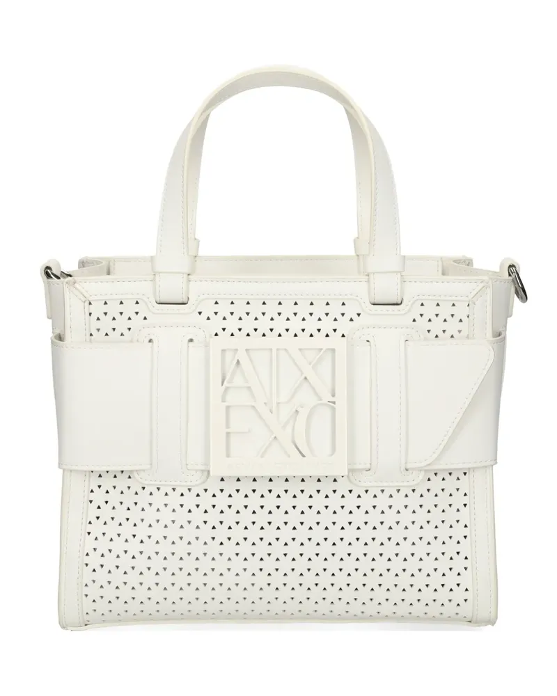 Armani Exchange cut-out logo-detail tote bag - Weiß Weiß