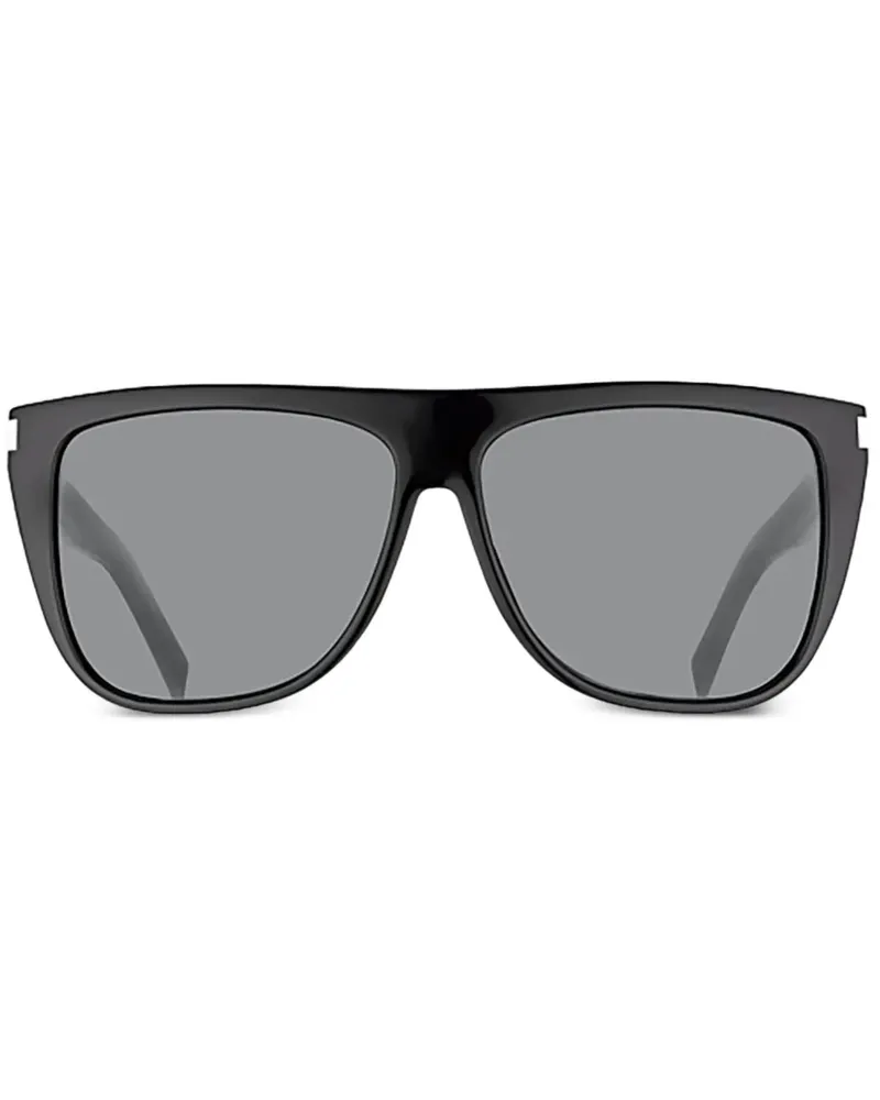 Saint Laurent Sonnenbrille mit eckigem Gestell - Schwarz Schwarz