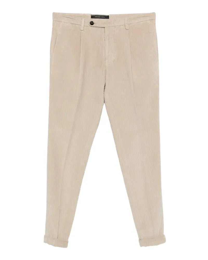 MICHAEL COAL Cordhose mit Bundfalten - Nude Nude