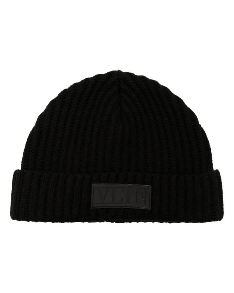 Valentino Garavani Beanie mit Logo-Patch - Schwarz Schwarz