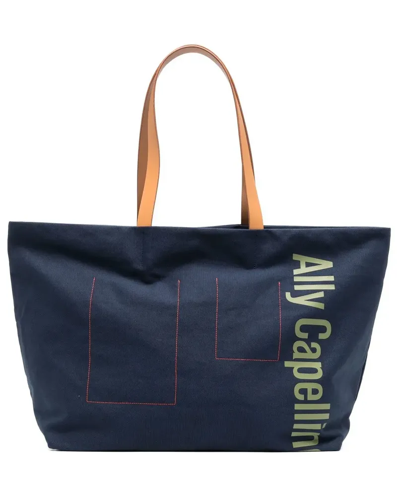 Ally Capellino Shopper mit Logo-Print - Blau Blau