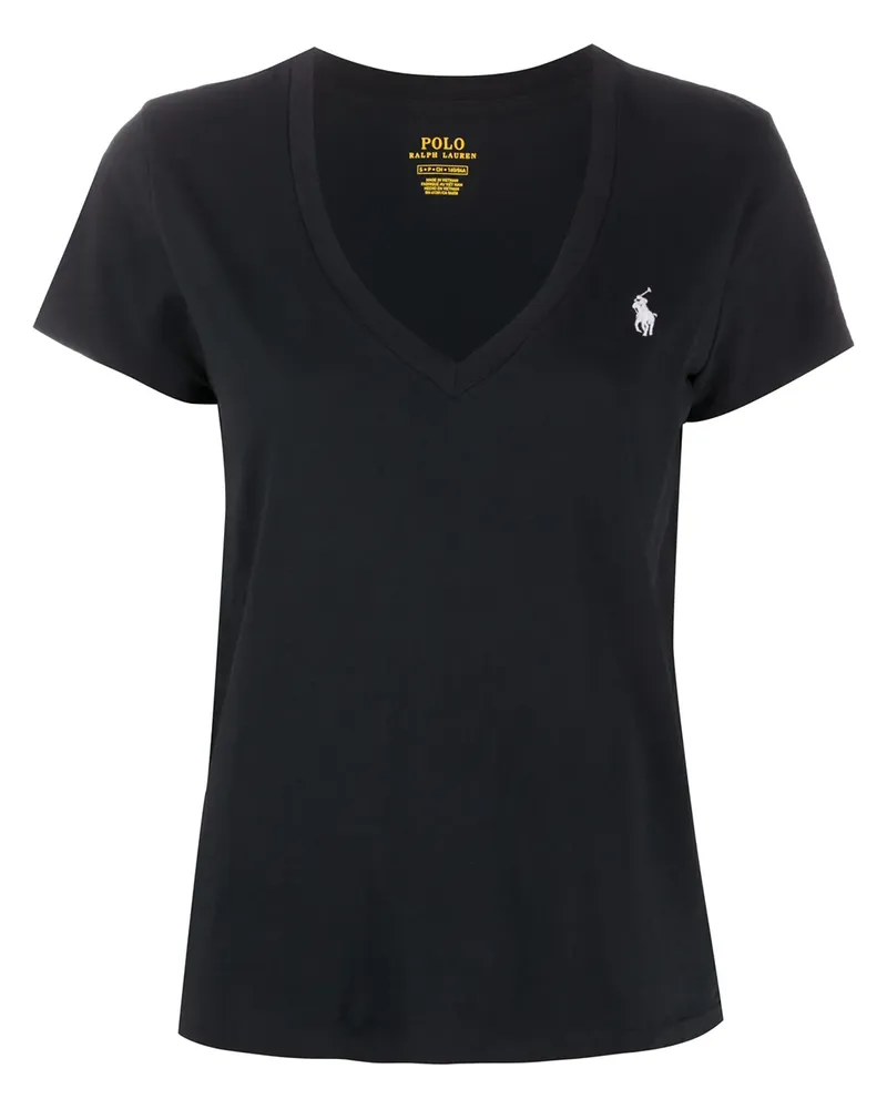 Ralph Lauren T-Shirt mit Logo-Stickerei - Schwarz Schwarz