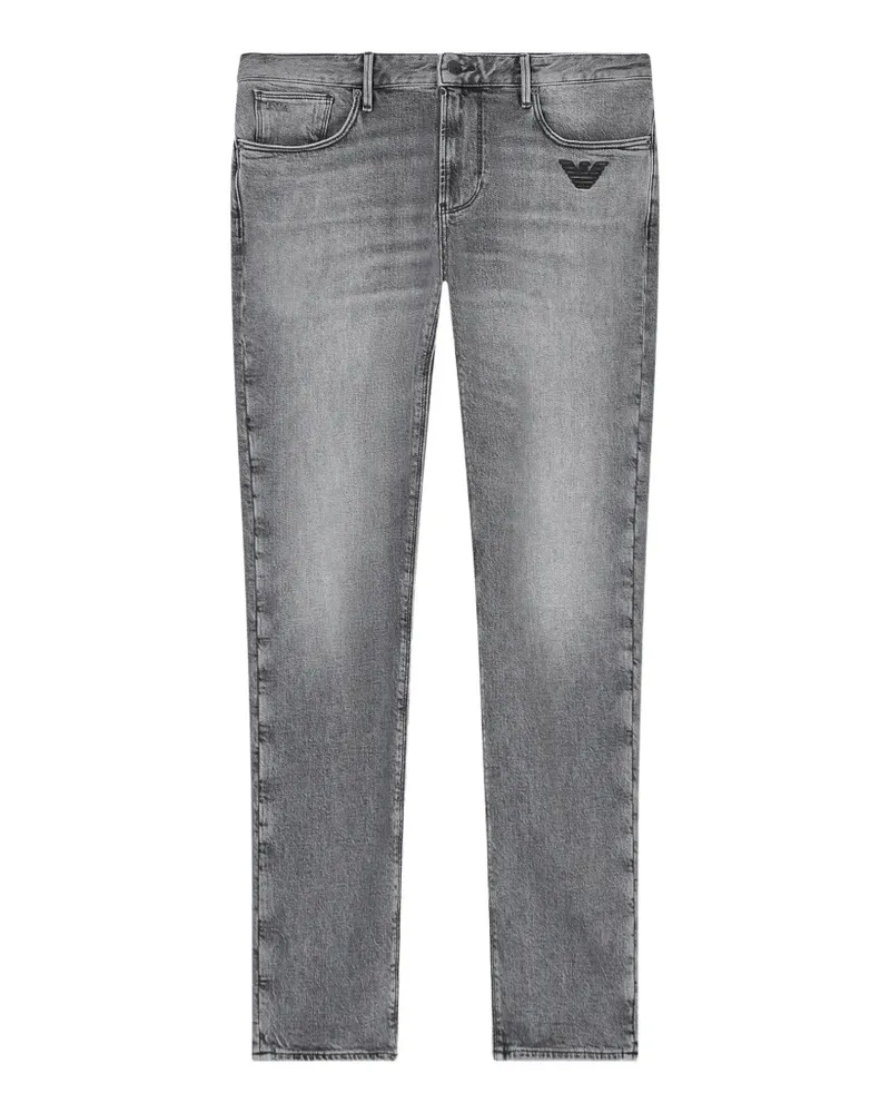 Emporio Armani J06 logo-embroidered slim-fit jeans - Grau Grau