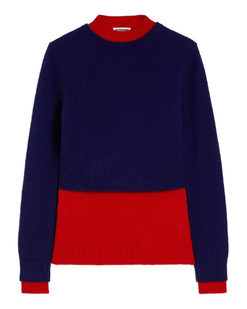 Jil Sander Zweifarbiger Pullover im Layering-Look - Blau Blau