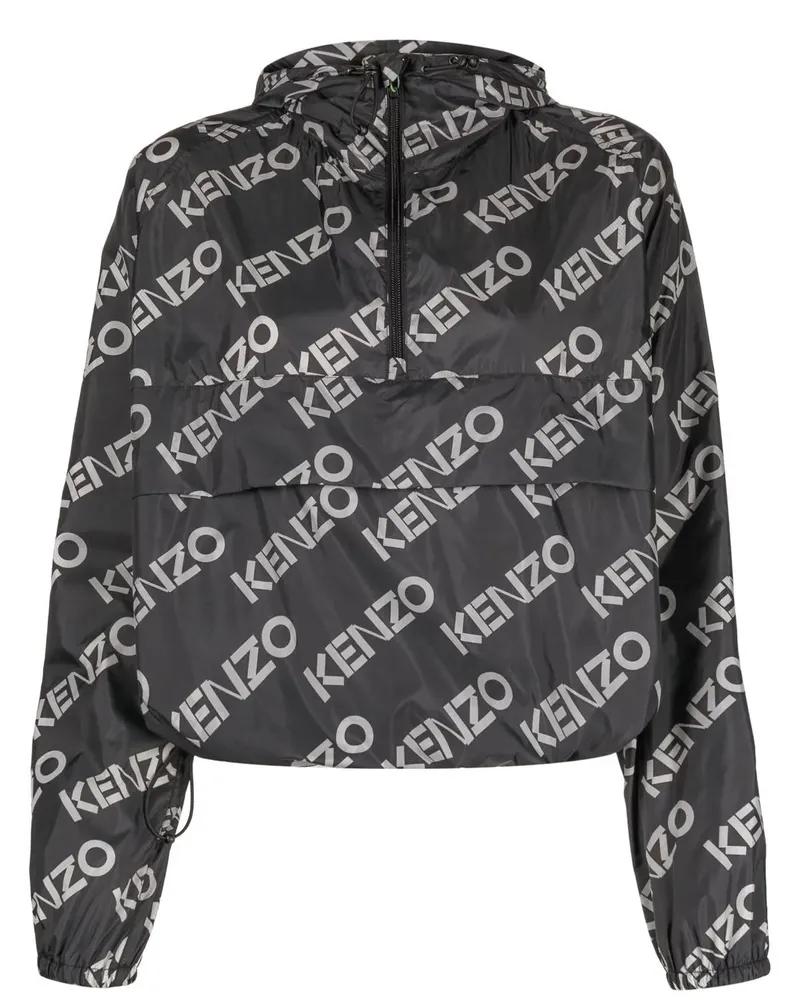 Kenzo Jacke mit Logo-Print - Schwarz Schwarz