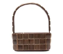 Romy Schultertasche mit Holzeinsätzen - Braun