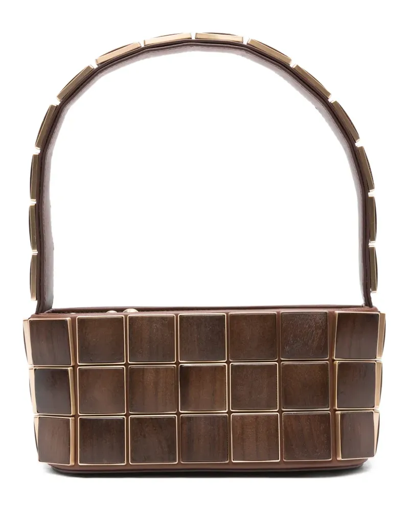 Cult Gaia Romy Schultertasche mit Holzeinsätzen - Braun Braun