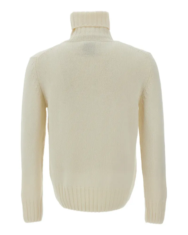 Customer Lovers roll-neck ribbed-trim wool sweater - Weiß Weiß
