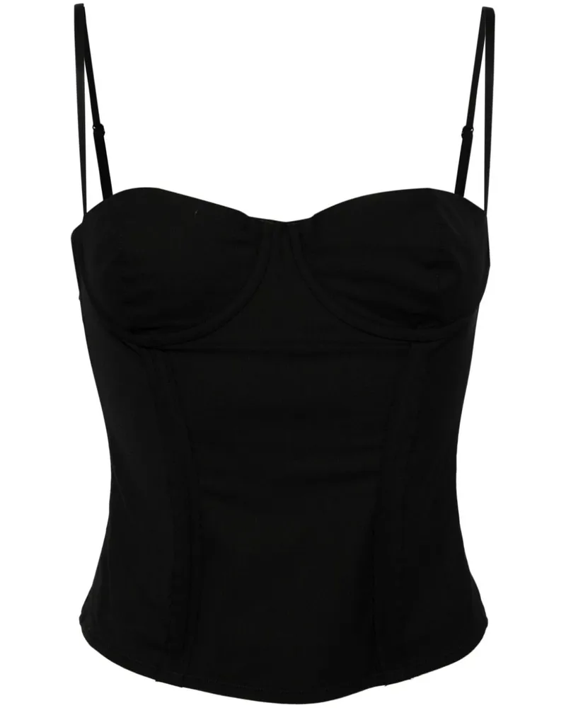 Kiki De Montparnasse Bustier-Top mit Ziernähten Schwarz