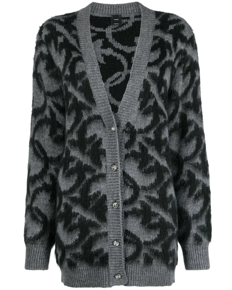 Pinko Cardigan mit Intarsien-Strickmuster - Grau Grau