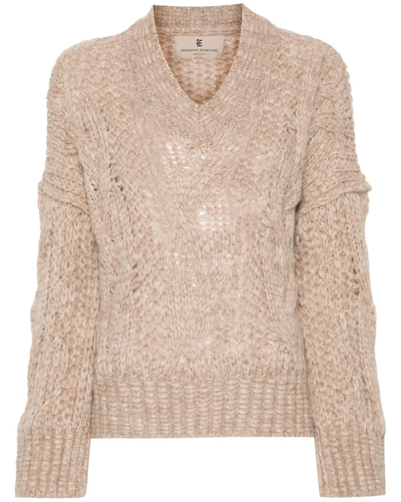 Ermanno Scervino Pullover mit Zopfmuster Nude