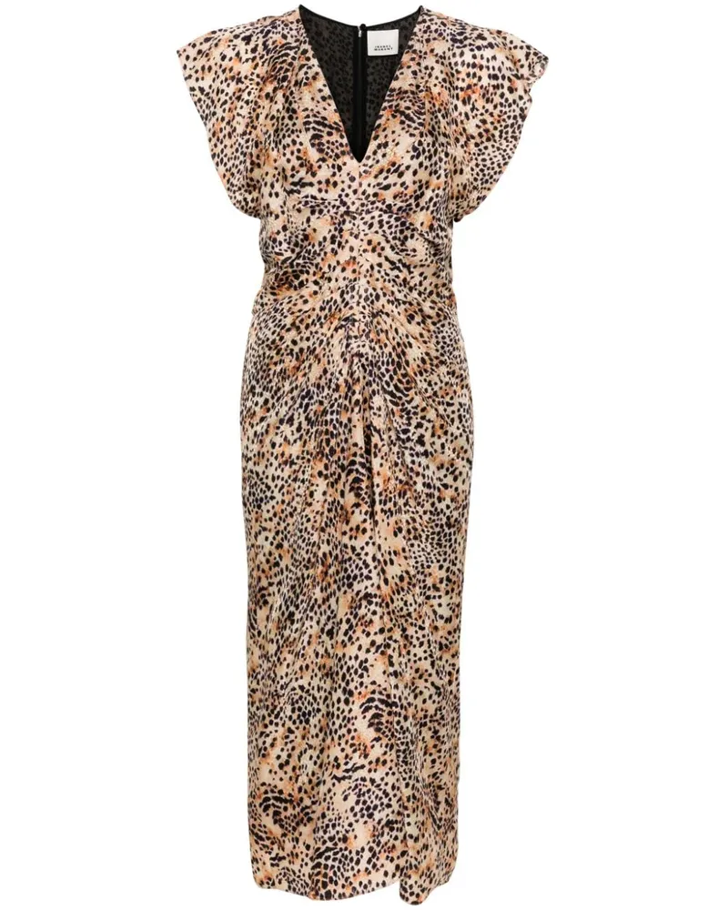Isabel Marant Midikleid mit grafischem Print - Nude Nude