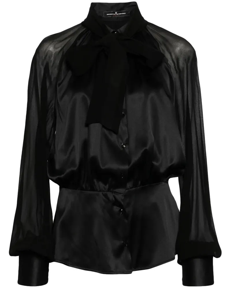 Ermanno Scervino Hemd mit Puffärmeln - Schwarz Schwarz
