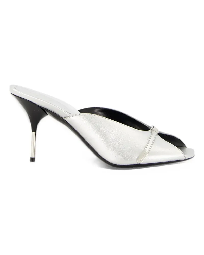 Versace buckle-detail metallic sandals - Silber Silber