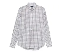 Kariertes Button-down-Hemd - Weiß