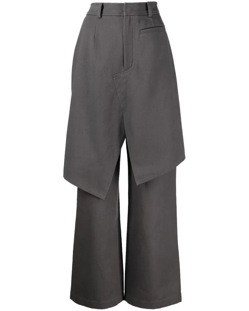 GOEN.J Hose im Layering-Look - Grau Grau