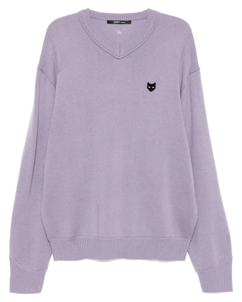 SONGZIO Panther Pullover mit V-Ausschnitt - Violett Violett