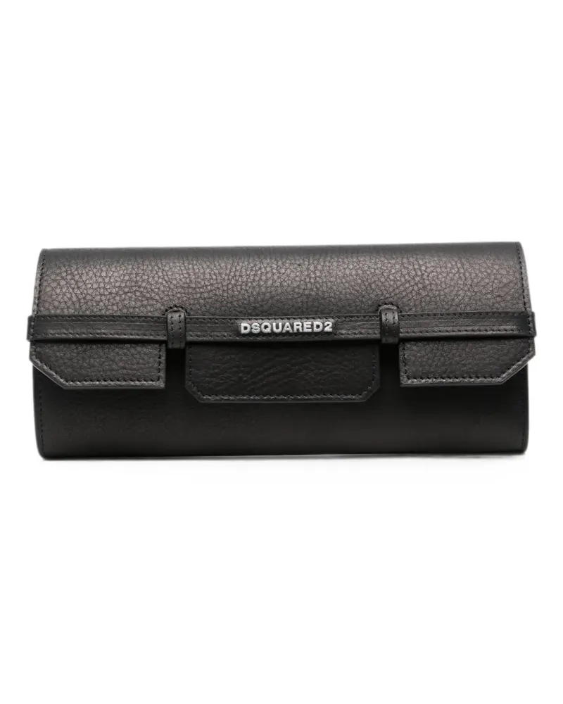 Dsquared2 logo-appliqué clutch bag - Schwarz Schwarz