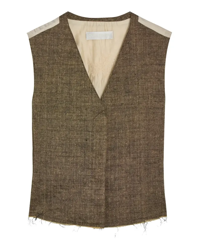 Our Legacy Base frayed-edge waistcoat - Braun Braun