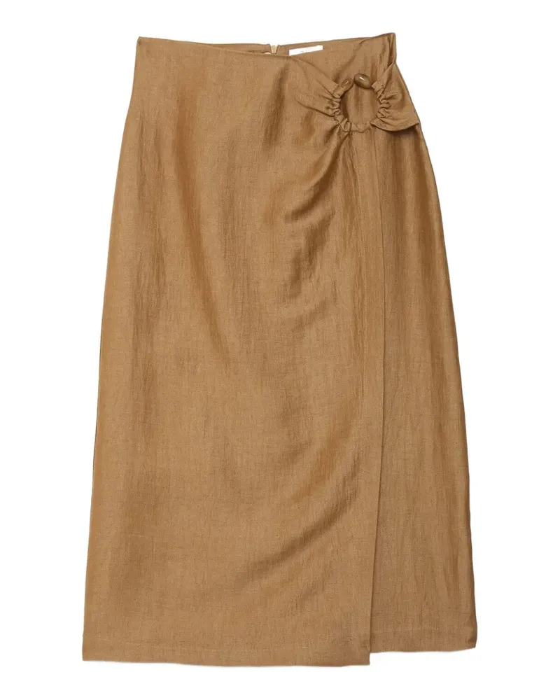 ottod’Ame ring-detail wrap skirt - Braun Braun