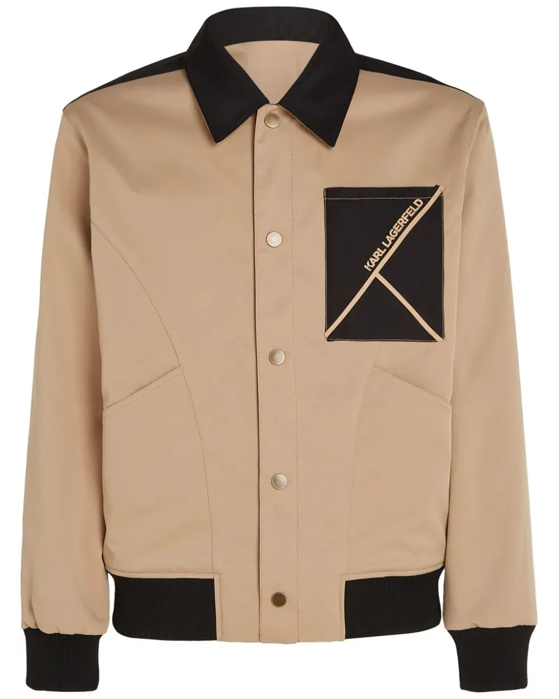 Karl Lagerfeld Wendbare Bomberjacke in Colour-Block-Optik - Schwarz Schwarz