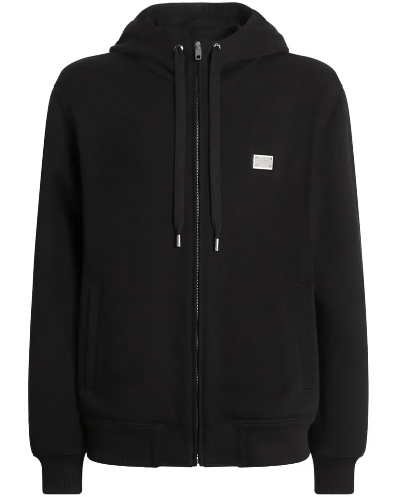 Dolce & Gabbana Hoodie mit Logo-Schild - Schwarz Schwarz