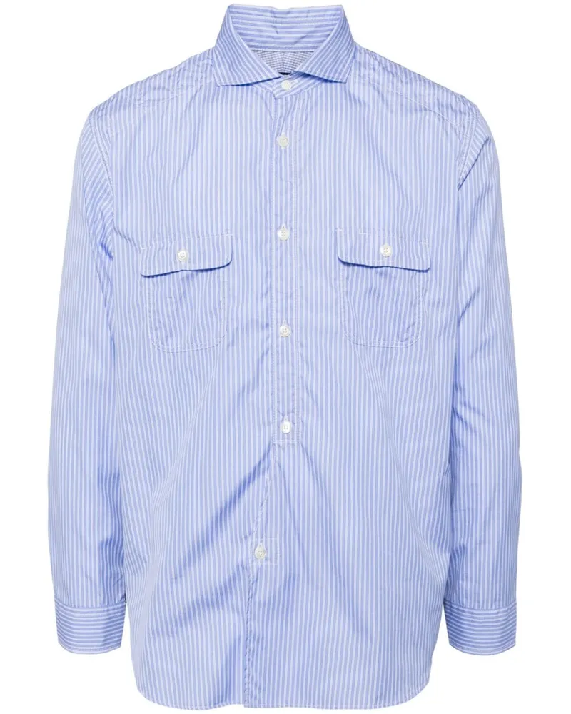 Junya Watanabe Gestreiftes Hemd - Blau Blau