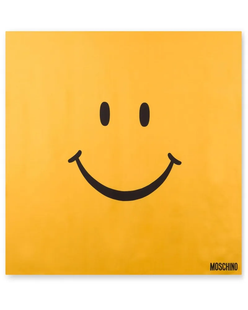 Moschino Schal mit Smiley - Gelb Gelb