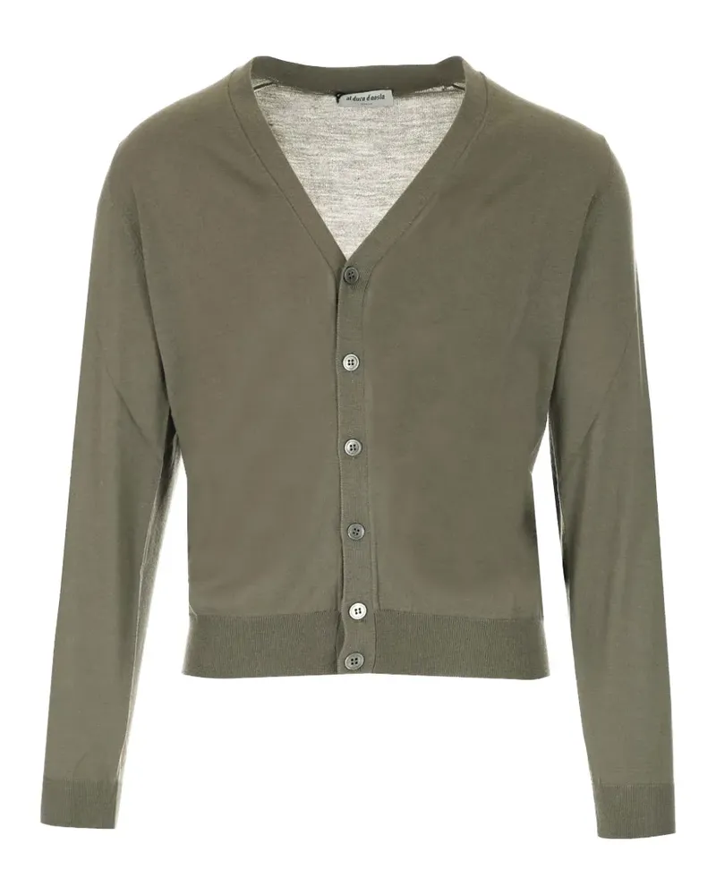 Al Duca D’Aosta 1902 V-neck ribbed-trim cardigan - Grün Grün