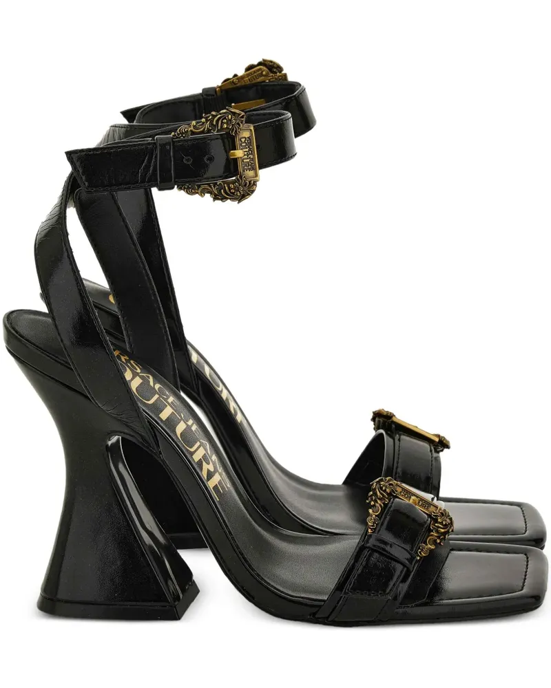 Versace Jeans Sandalen mit Design-Absatz - Schwarz Schwarz