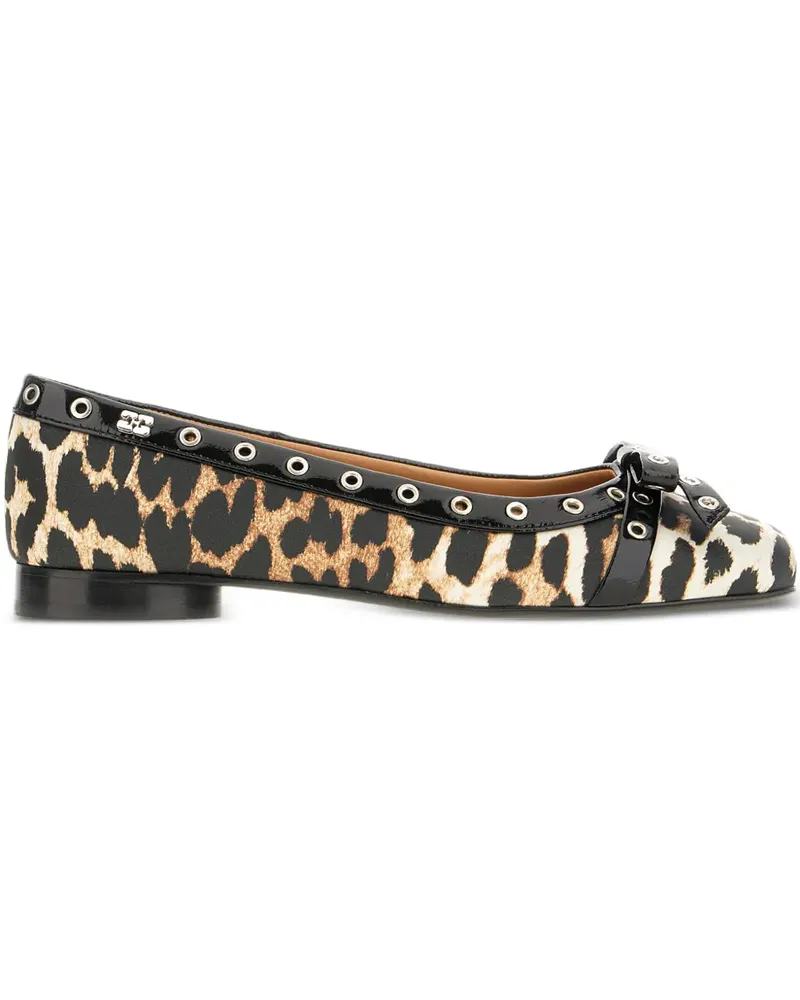 Ganni Ballerinas mit Leoparden-Print - Braun Braun