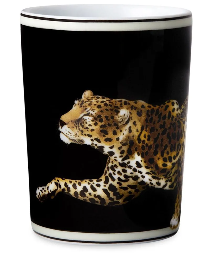 Dolce & Gabbana Porzellanbecher mit Tiger-Print Schwarz