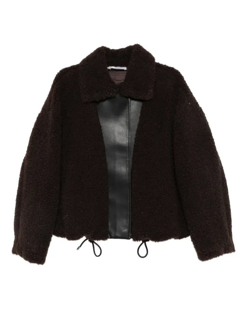 SPORTMAX Jacke aus Faux Shearling mit Schnalle - Braun Braun