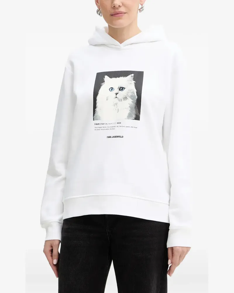 Karl Lagerfeld cat-print hoodie - Weiß Weiß
