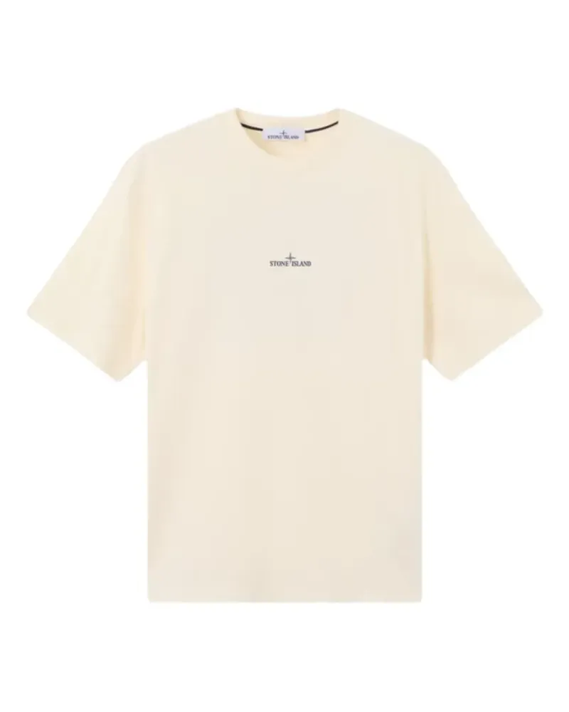 Stone Island 2100001 T-Shirt aus Bio-Baumwolljersey mit regulärer Passform und Mud-Print - Nude Nude