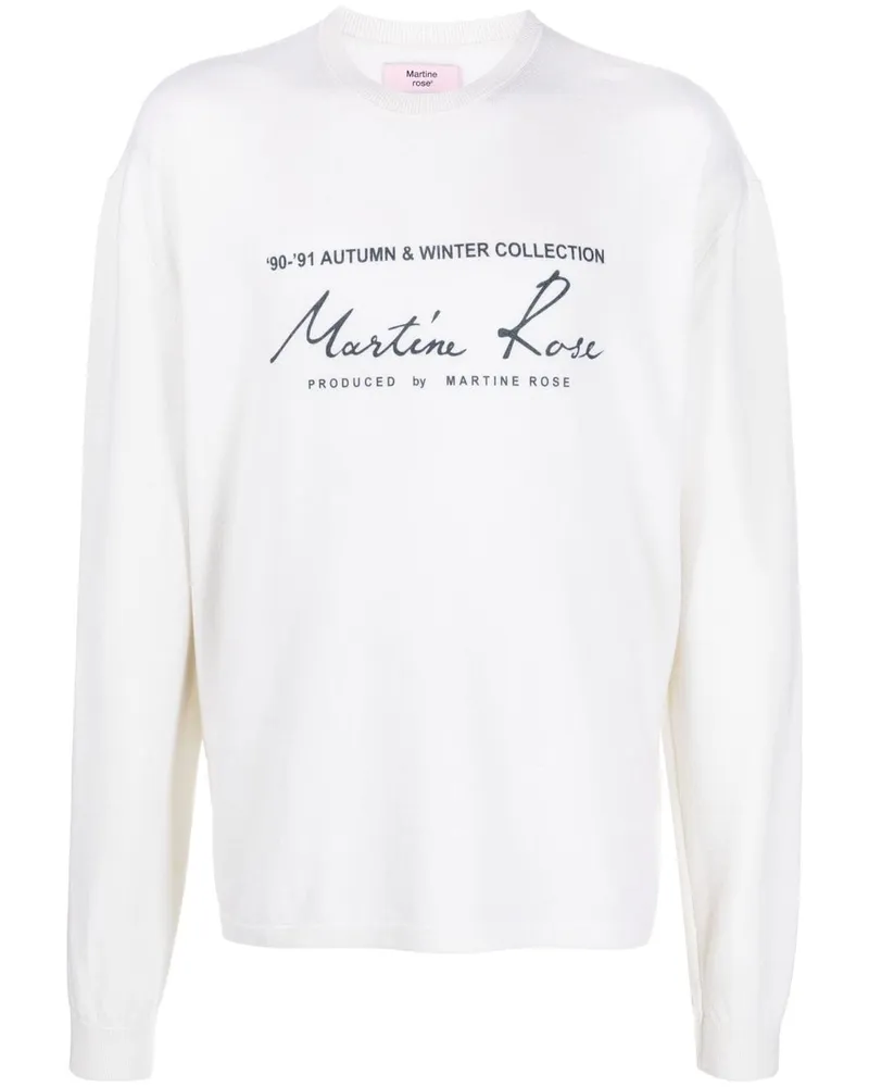 Martine Rose Sweatshirt mit Logo-Print Weiß