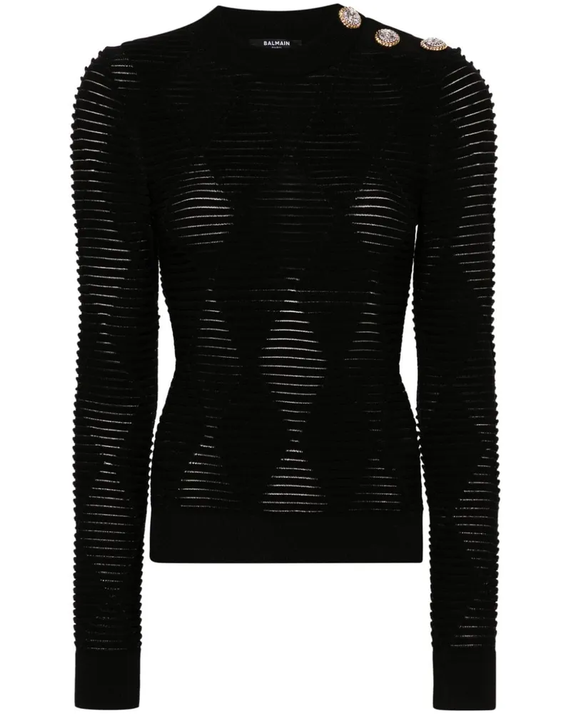 Balmain Pullover mit geprägten Knöpfen - Schwarz Schwarz