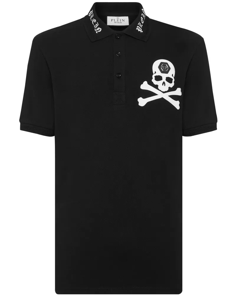 Philipp Plein Poloshirt mit Totenkopf-Print - Schwarz Schwarz