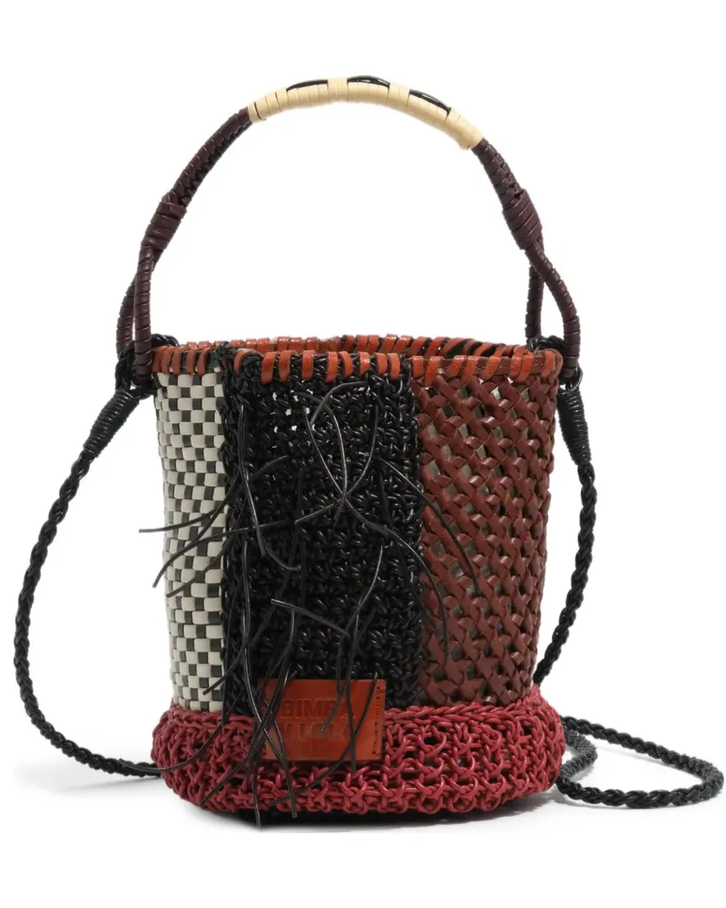 BIMBA Y LOLA Mini Beuteltasche in Flecht-Optik - Schwarz Schwarz