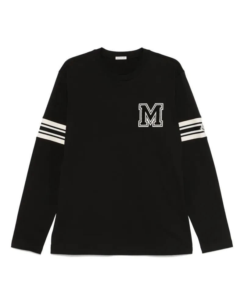 Moncler T-Shirt mit Stickerei - Schwarz Schwarz