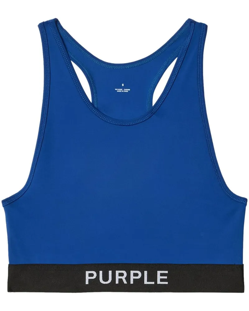 PURPLE BRAND Oberteil mit Logo-Print - Blau Blau