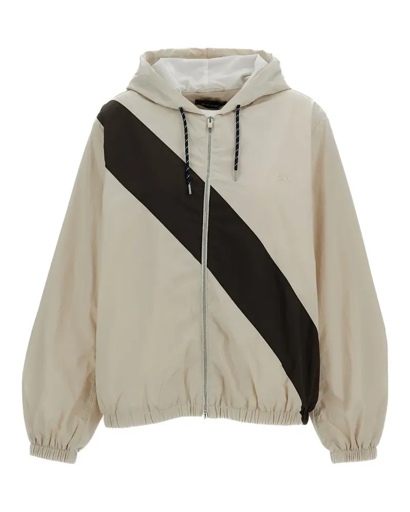 Wales Bonner diagonal-stripe hooded jacket - Nude Nude